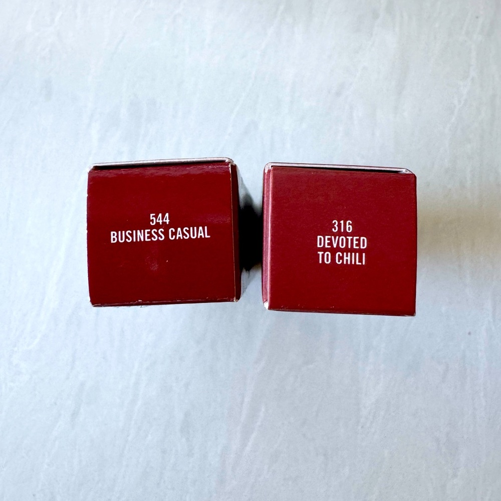 NIB 2 MAC Cosmetics Lipsticks - Business Casual & Devoted to Chili